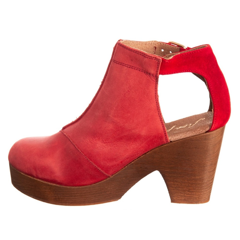 Free People Red Leather Amber Orchard Clogs - Picture 5 of 7